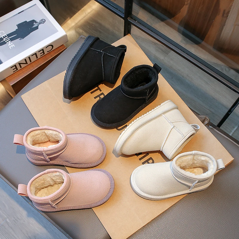 男童雪地靴中大童棉鞋2023冬款女童棉靴儿童保暖防滑大棉靴-2369