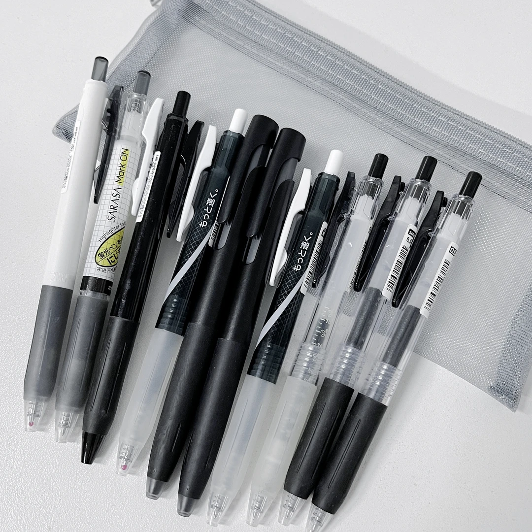高端进口刷题套装太空舱减震小浓芯JJ15中性笔学生10支黑色0.5mm
