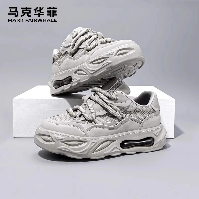 马克华菲鞋子男冬季流行情侣老爹鞋男士增高面包鞋女运动休闲板鞋