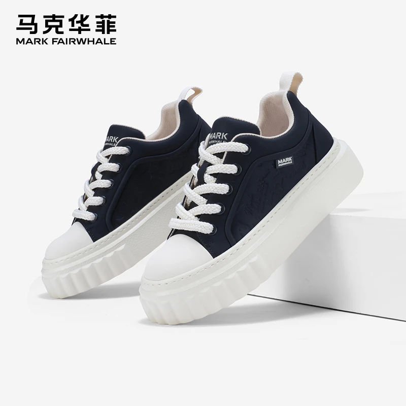 马克华菲男鞋潮流休闲板鞋2025新款百搭小白鞋男厚底流行低帮鞋子