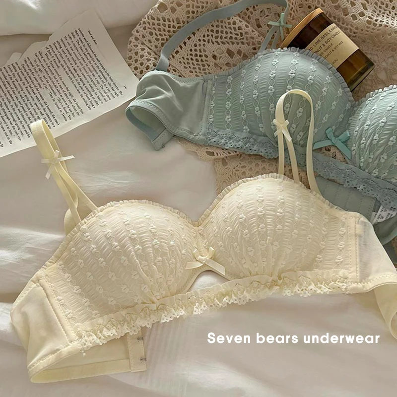 防滑无肩带内衣女小胸聚拢上薄下厚无钢圈收副乳显大上托少女文胸
