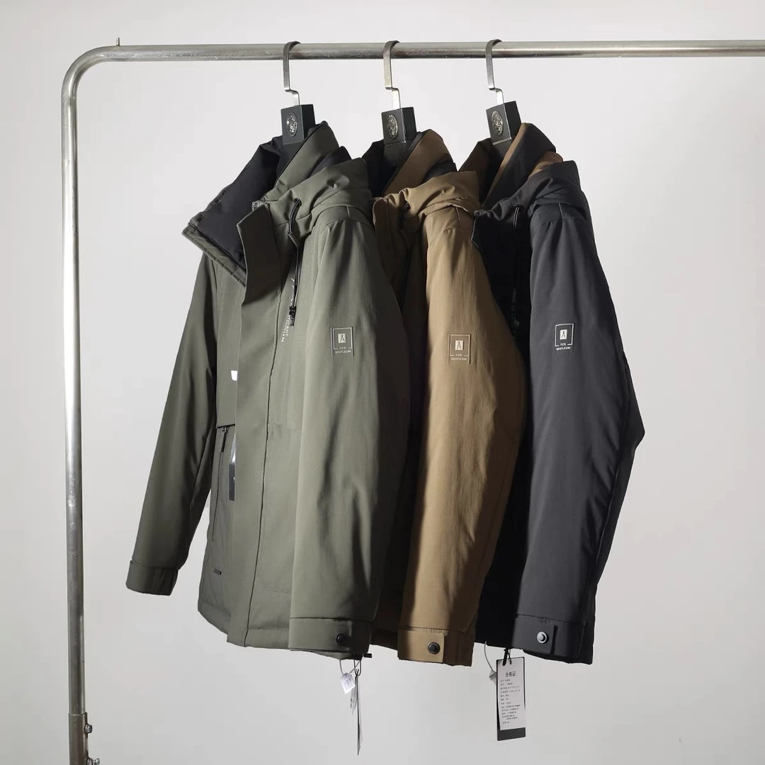 【旷野】户外防寒  加厚90白鸭绒男士防风防水羽绒服冬季连帽外套