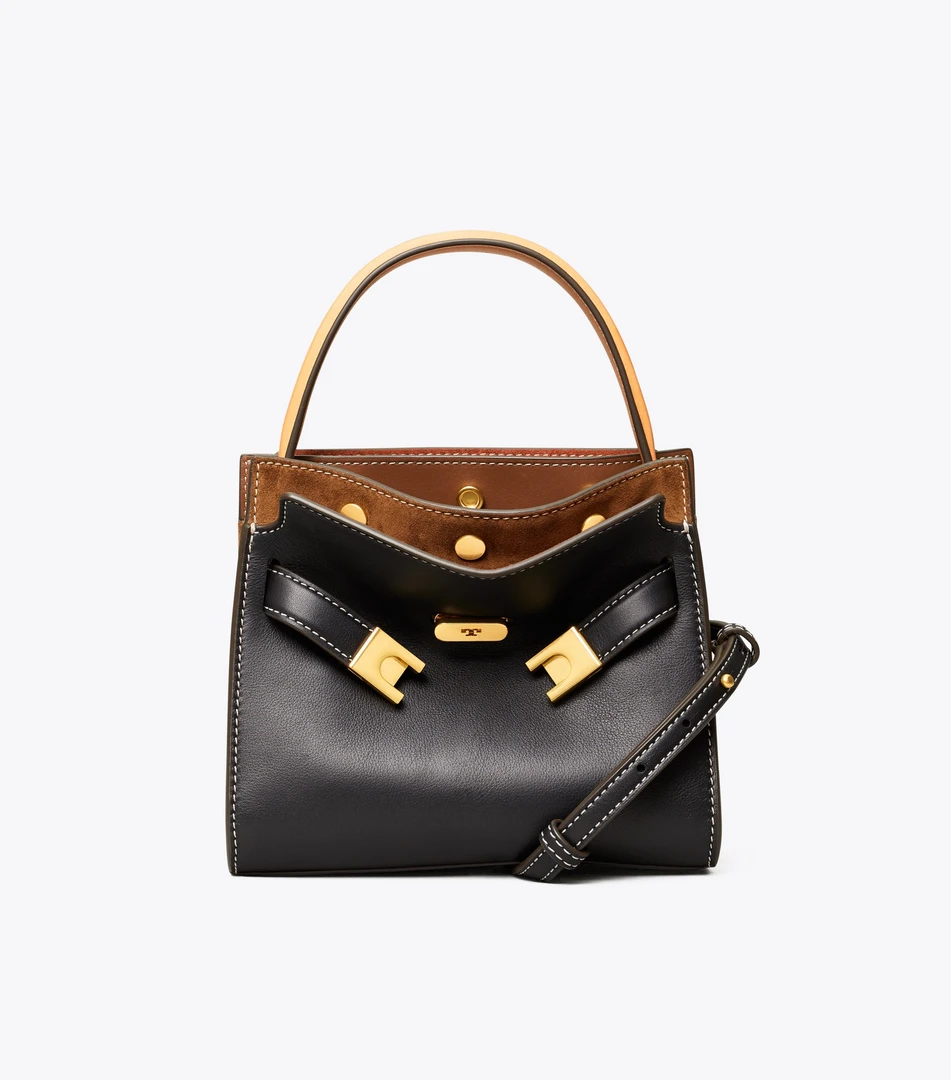 99新 Tory Burch/汤丽柏琦 Lee系列mini号女士双层手提包斜挎包T1