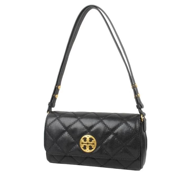 99新 TORY BURCH/汤丽柏琦 经典女士鱼子酱羊皮小香风横版方胖子