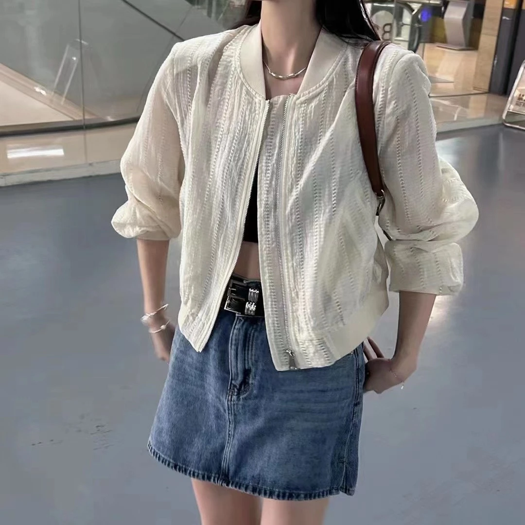 欧货2023春季新款时尚感设计感小众棒球服防晒休闲百搭短外套女潮