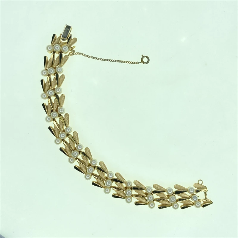 合金手链 trifari金色珠珠手链1-1【20240930-017】