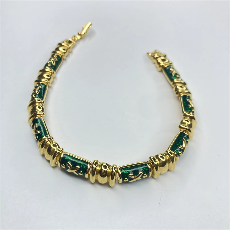 合金手链 joan rivers图册绿色珐琅手链1-11【2061121-014】