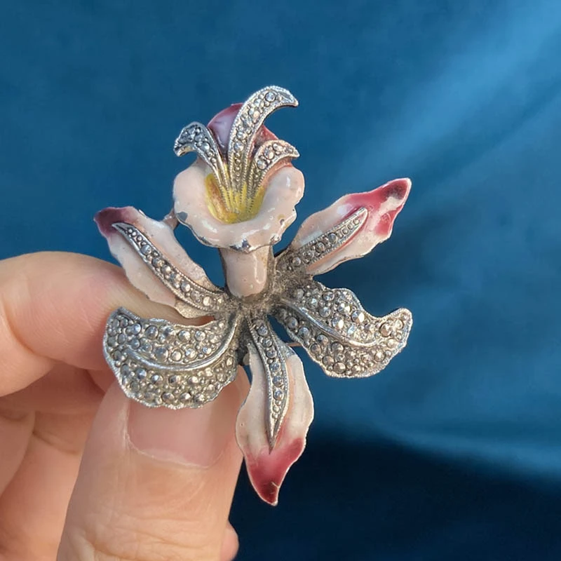 珐琅晕染牵牛花胸针【20230715QT6-041】