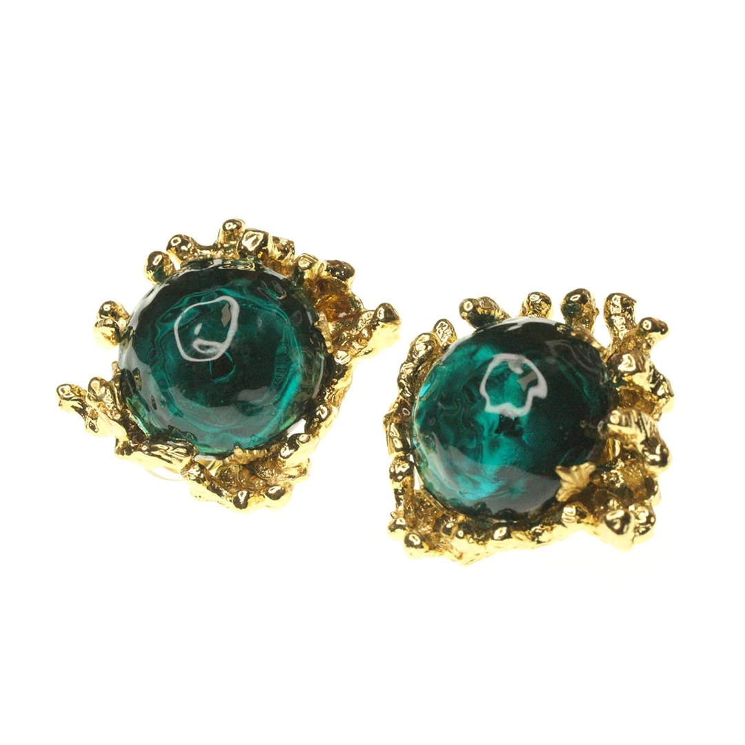 合金耳饰 gavilane熔岩琉璃耳夹湖水蓝耳饰【20221102QT1-143】