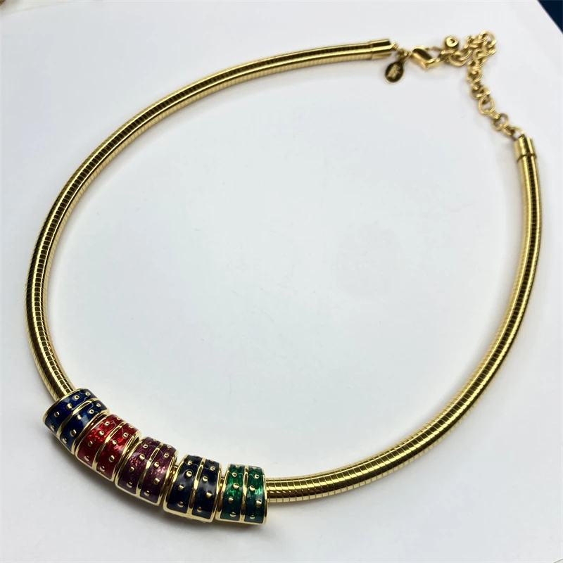 合金项链 joan rivers图册珐琅项圈项链1-11【2061121-016】