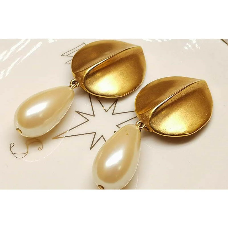 雾金杨桃耳夹耳饰【20220617QT2-082】