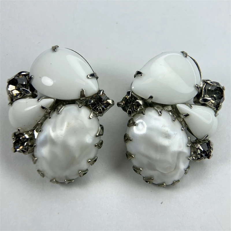 合金耳饰 牛奶琉璃耳环2-18【2061025-053】