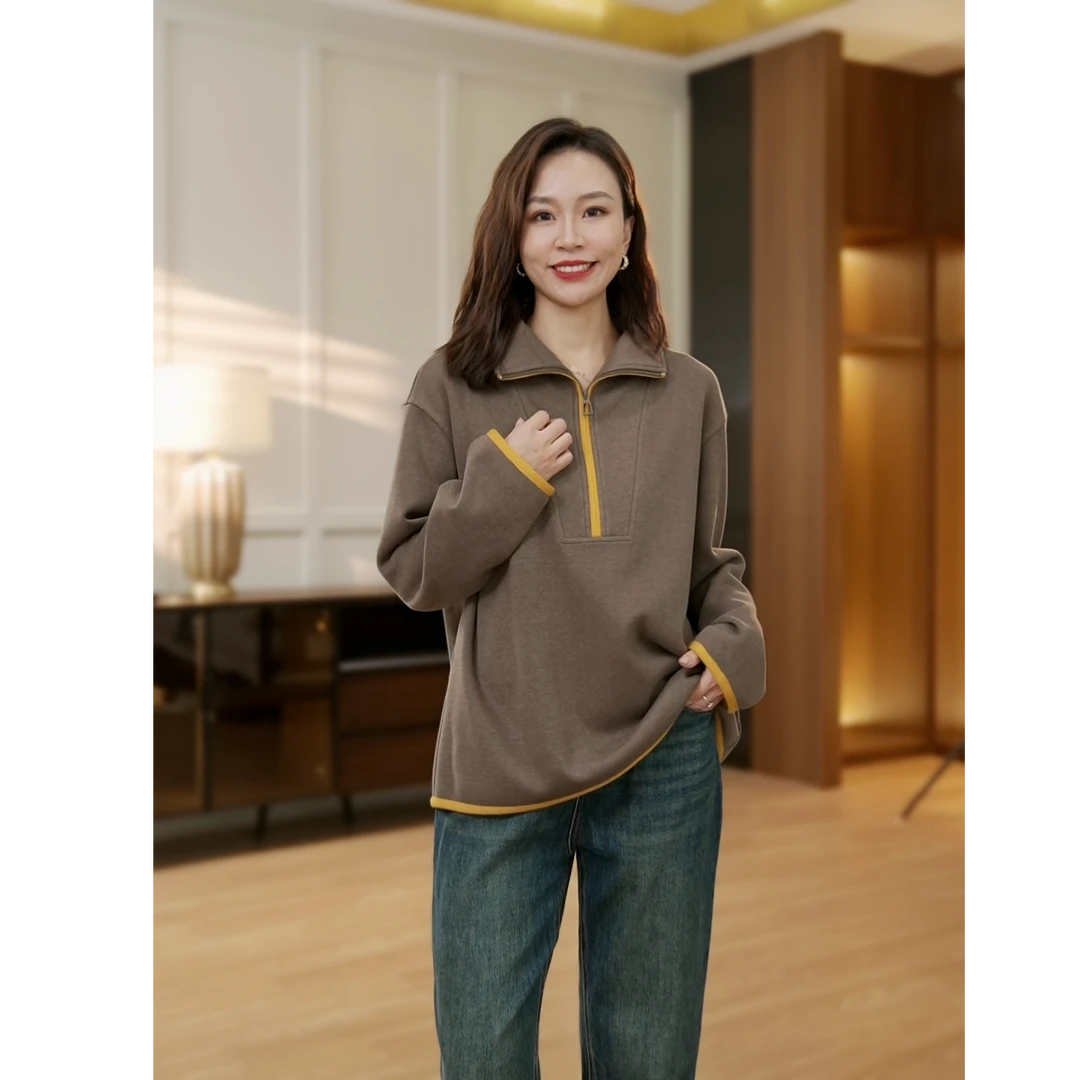 【猫猫定制】衣品乐微胖大码宽松长袖百搭休闲卫衣女士秋冬MC4630