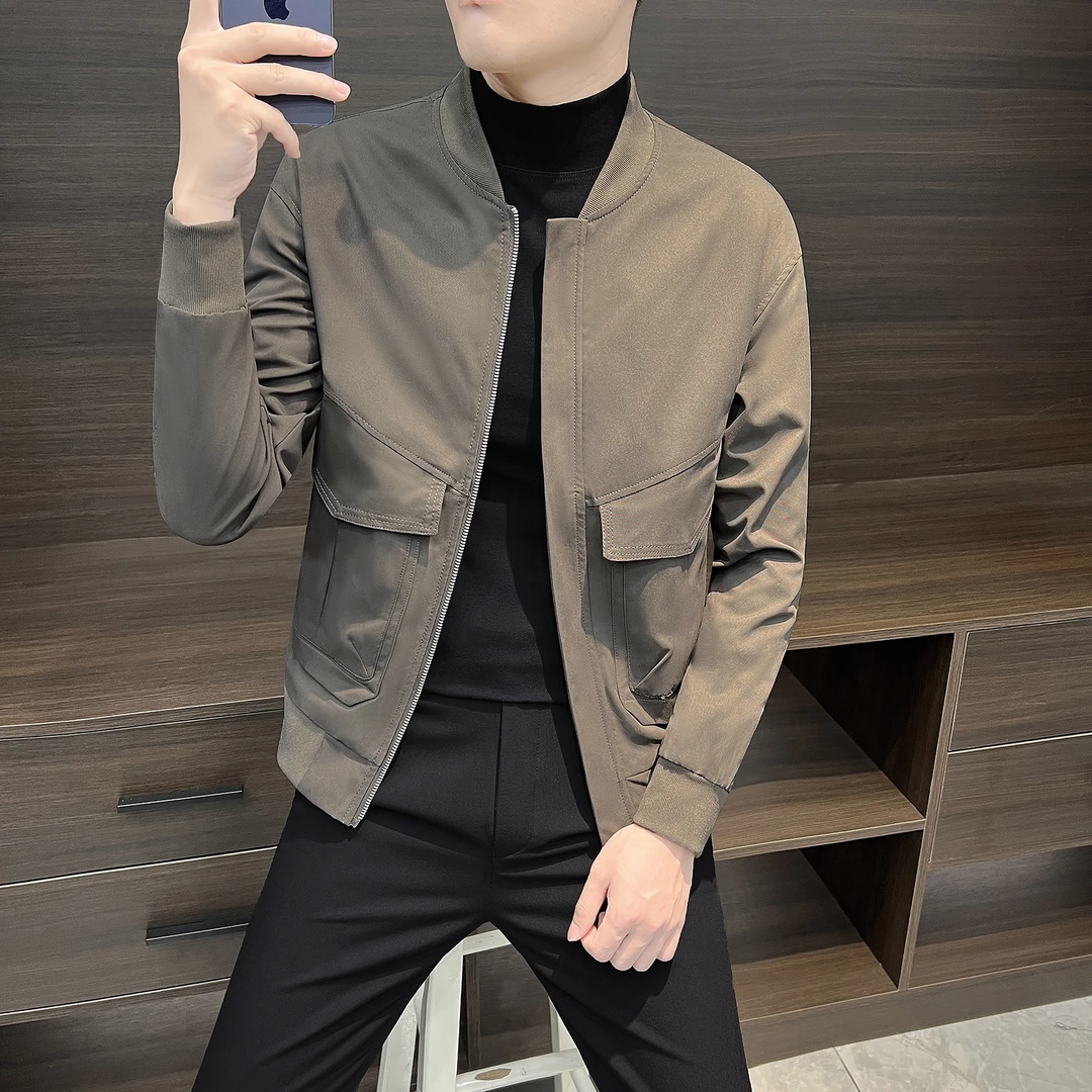 棒球领工装夹克男款爆款2025新款潮牌成熟痞帅男装男士上档次外套