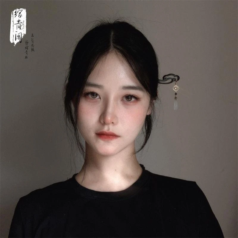 原创祥云木发簪古风簪子白玉兰花禅意汉服日常头饰盘发女流苏步摇