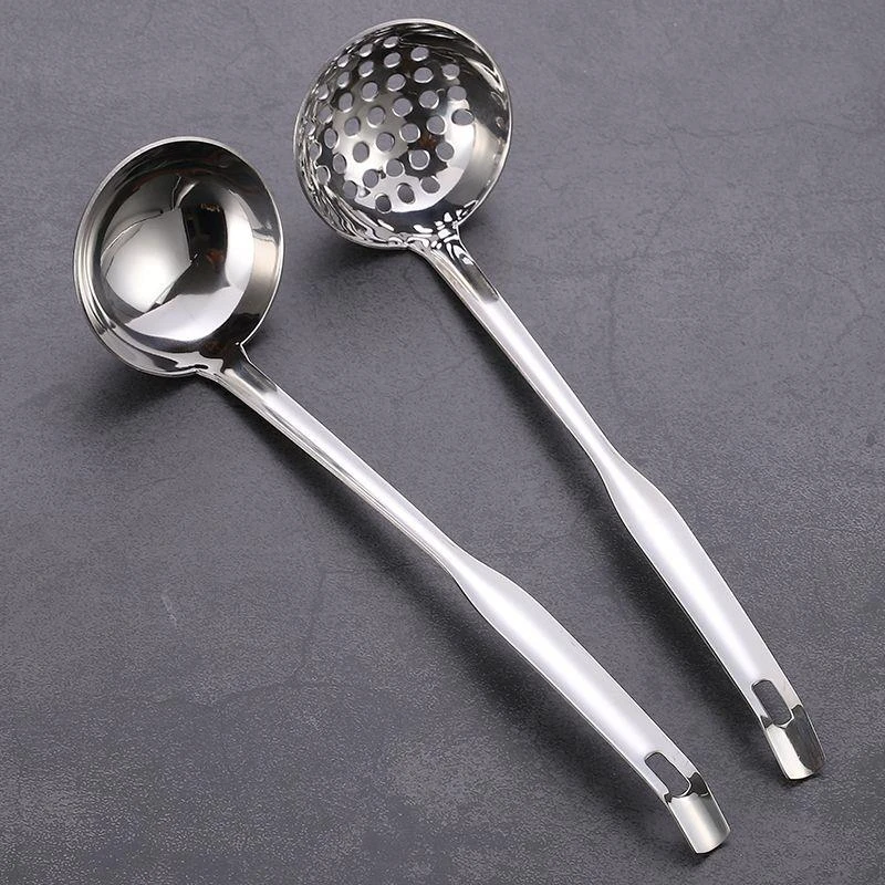 不锈钢汤勺漏勺家用大号盛汤勺子长柄喝汤大勺子火锅小勺粥勺
