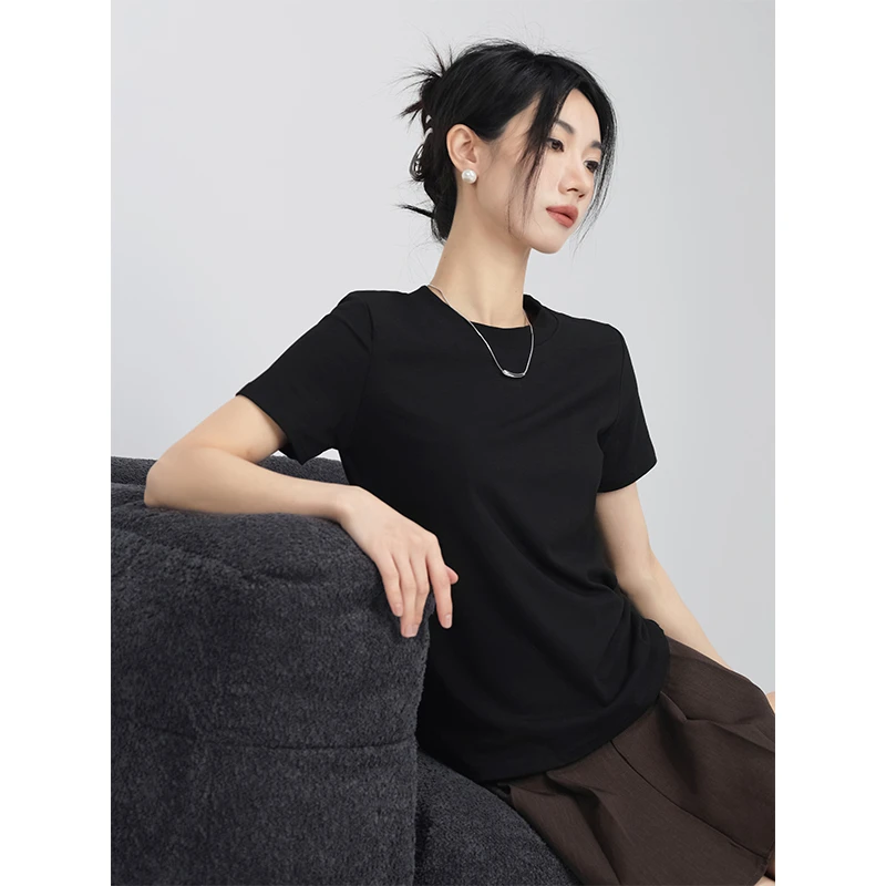 爆款打底时尚260克直筒短袖t恤休闲纯色夏季宽松薄款百搭半袖春夏