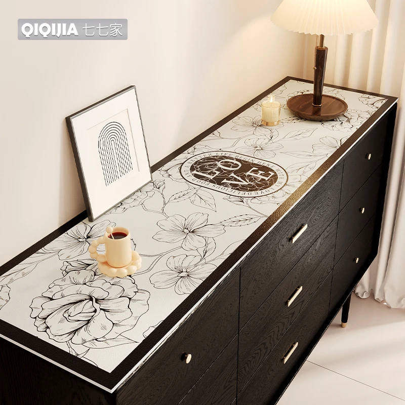 凉感家居鞋柜垫子桌布简约餐边柜桌垫长方形桌布保护垫免洗台面垫