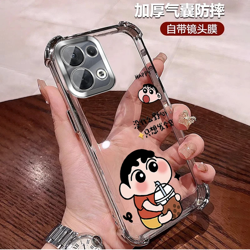 小众适用opporeno13手机壳气囊四角防摔RENO13Pro全包镜头膜 轻奢