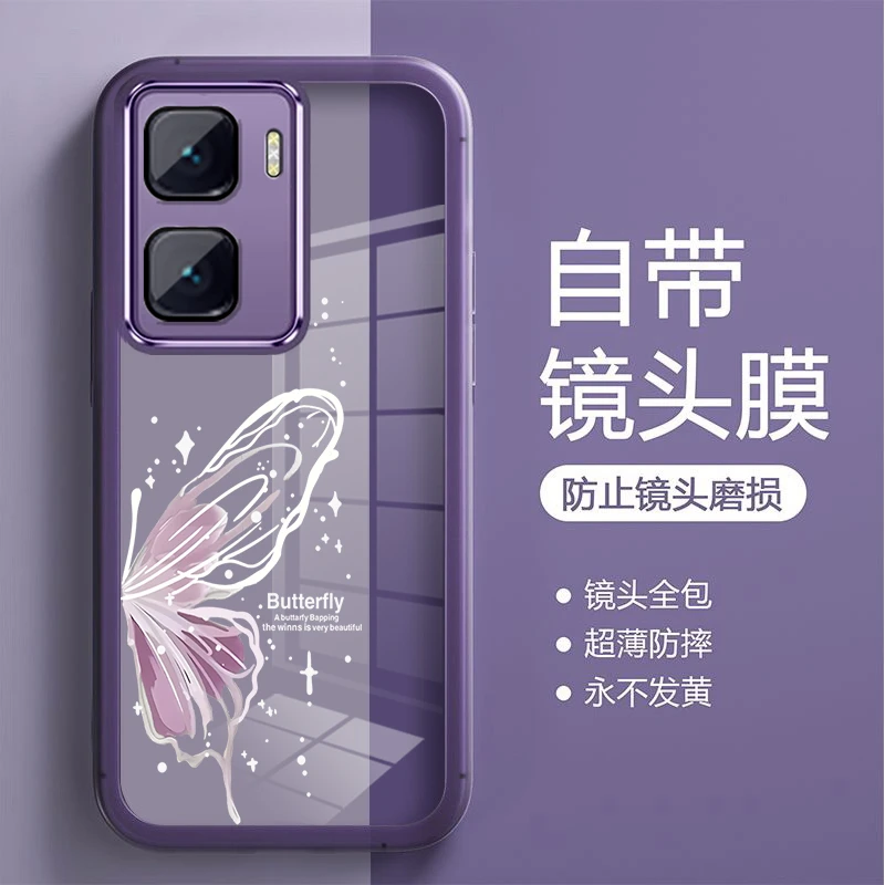 蝴蝶适用iqooneo10手机壳女士卡通IQOONEO10Pro网红全包镜头膜ins