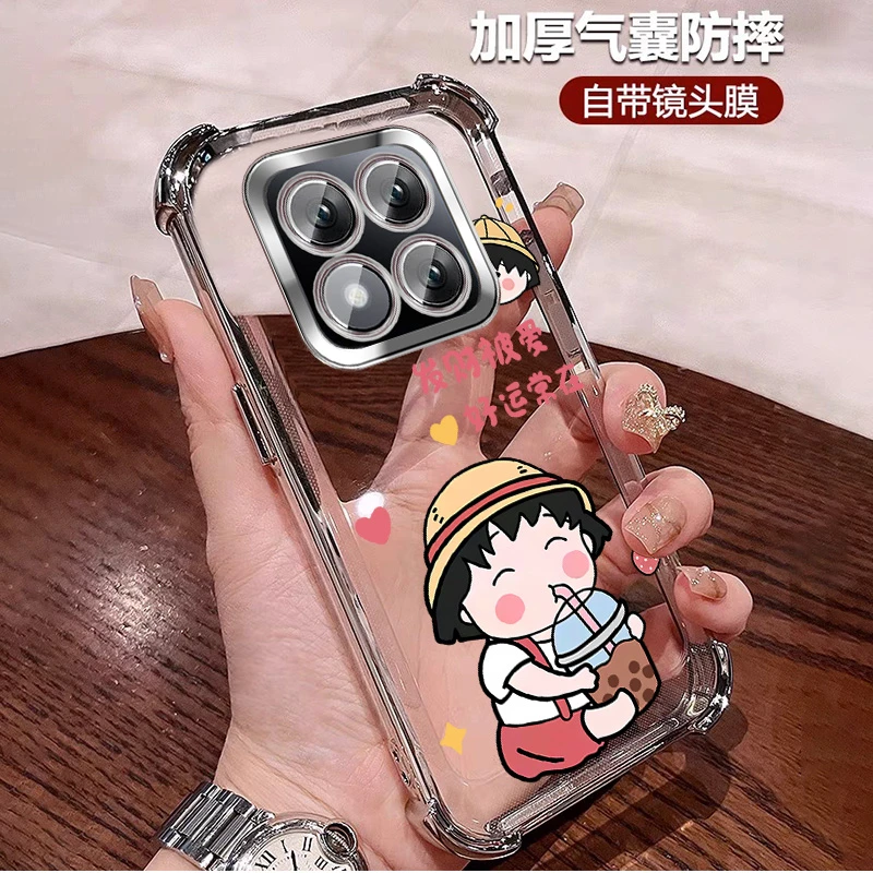 新款适用红米note14pro+手机壳女防摔气囊14PRO 自带镜头膜硅胶软