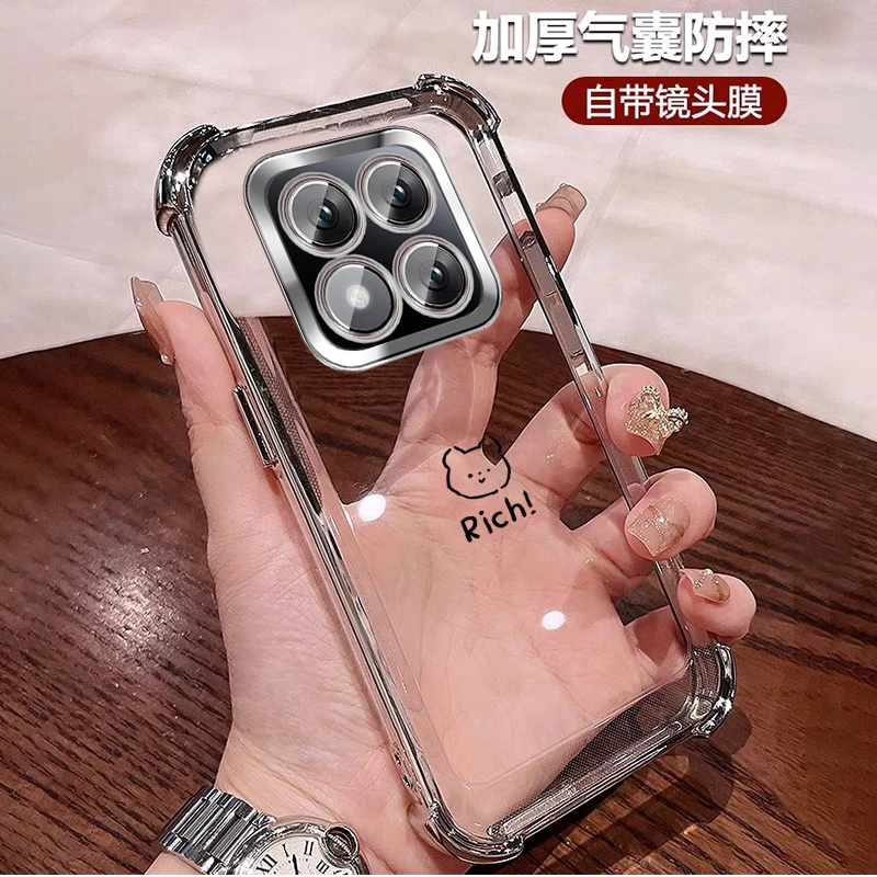 可爱风格适用红米note15pro+手机壳防摔气囊 NOTE15PRO全包镜头膜