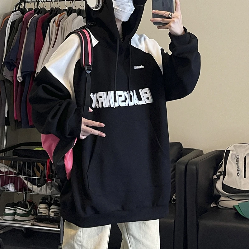 美式复古oversize连帽卫衣男春秋季新款潮牌痞帅重磅宽松高级外套