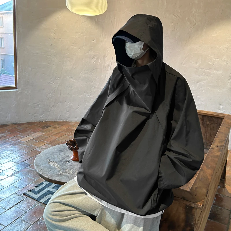 美式高街户外运动冲锋夹克外套男秋ins潮牌街头嘻哈宽松夹克风衣