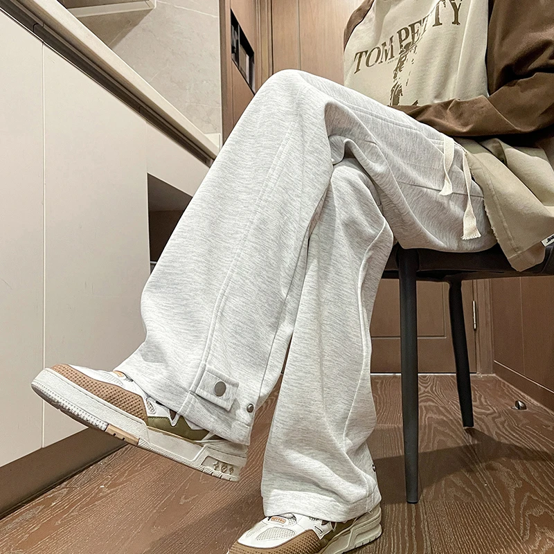 美式hiphop卫裤男2024春季高级感青少年裤子潮牌直筒垂感休闲长裤