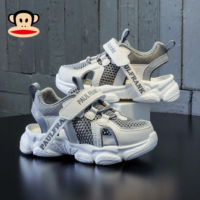 paul frank/大嘴猴儿童凉鞋夏季男童包头沙滩鞋男宝宝透气单网鞋