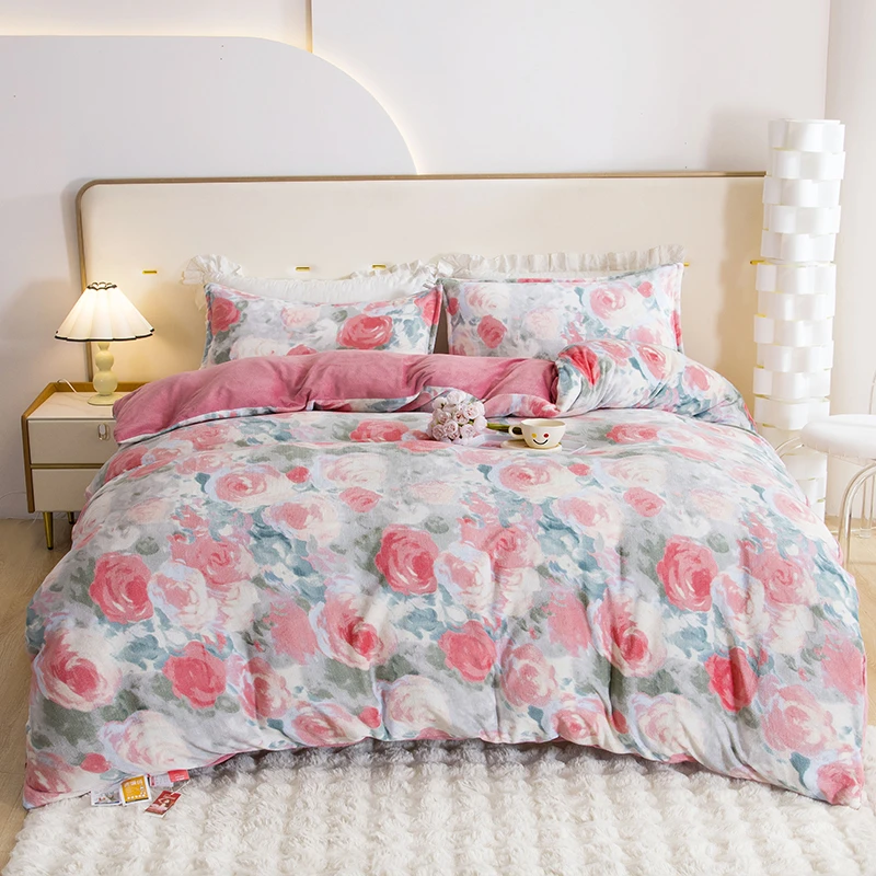 bejirog/北极绒秋冬保暖舒适宝宝绒双面牛奶绒四件套入冬神器