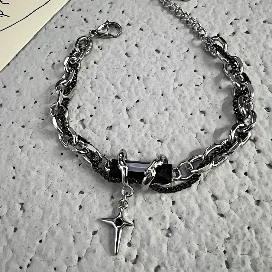 星芒缠绕高级感轻奢男士蹦迪手链女小众个性暗黑系配饰