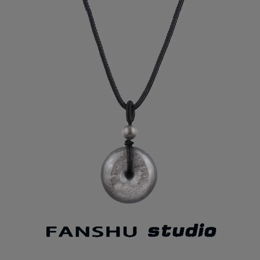 新中式黑平安扣男女生款高级感情侣编绳配饰吊坠