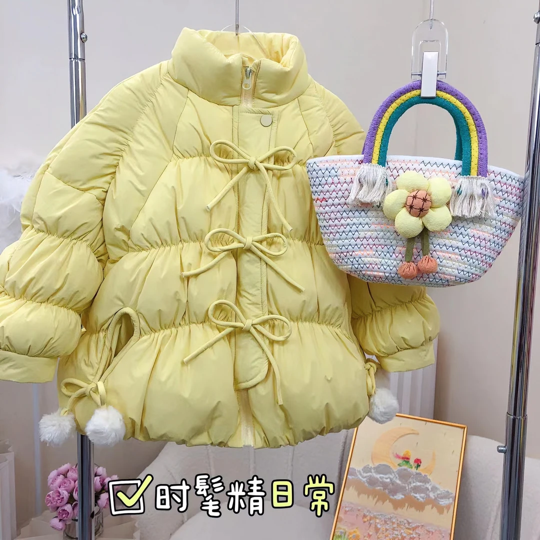 【林夕家】冬季儿童女童纯色日常洋气可爱保暖棉内胆棉衣039