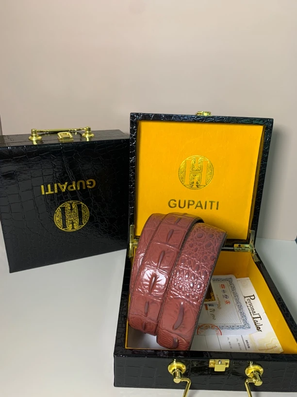 真皮腰带男不带头纯牛皮平滑扣3.8鳄鱼皮纹无头打孔3.8针扣皮带条