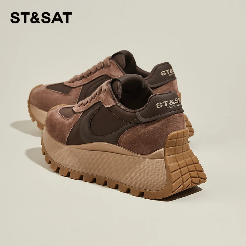 星期六女鞋华夫阿甘德训鞋2025年冬季新款经典厚底运动休闲老爹鞋