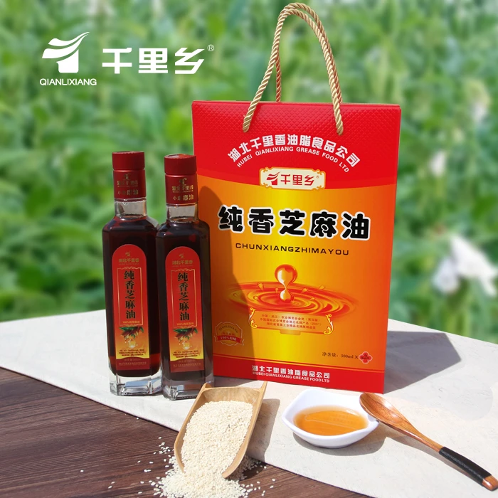 湖北千里乡纯香芝麻油220ml/礼盒300ml*2/300ml*4香味纯正营养