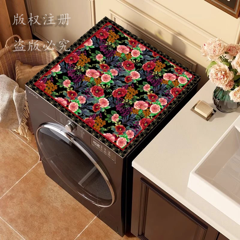 玫瑰庄园洗衣机垫复古硅藻泥厨房台面沥水垫多功能美式防溅水杯垫