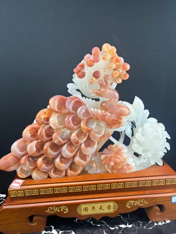 前程似锦大吉大利孔雀开亲高档家居摆件