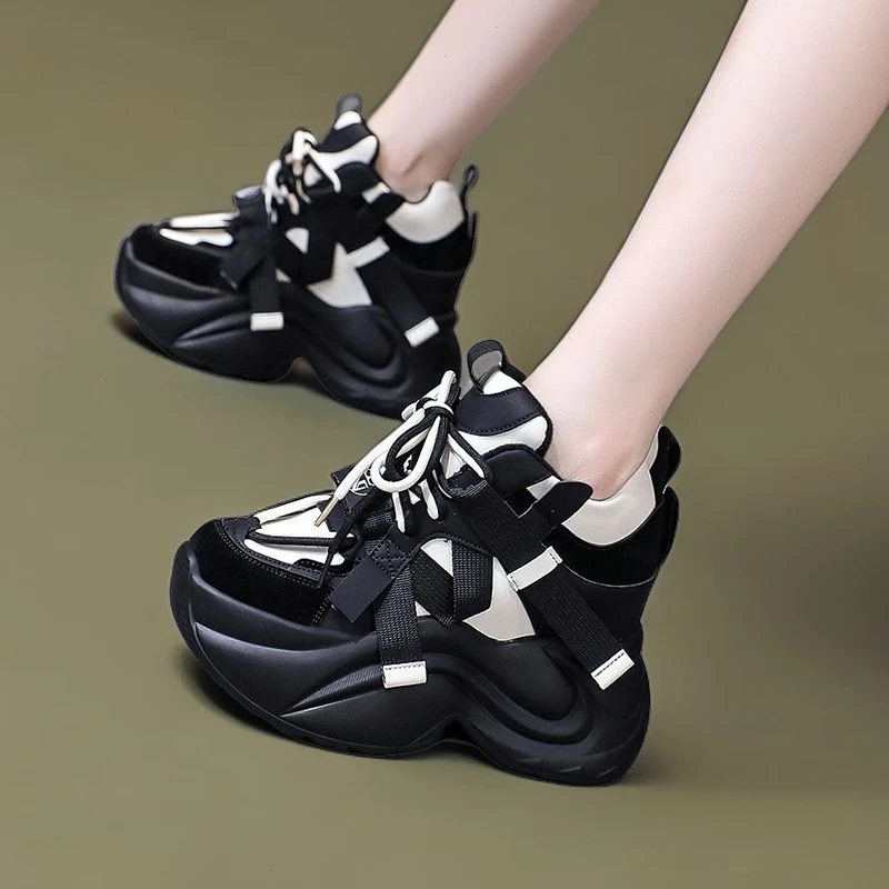 2025春秋新款内增高女鞋超轻厚底网红老爹鞋女款2025厚底老爹鞋女