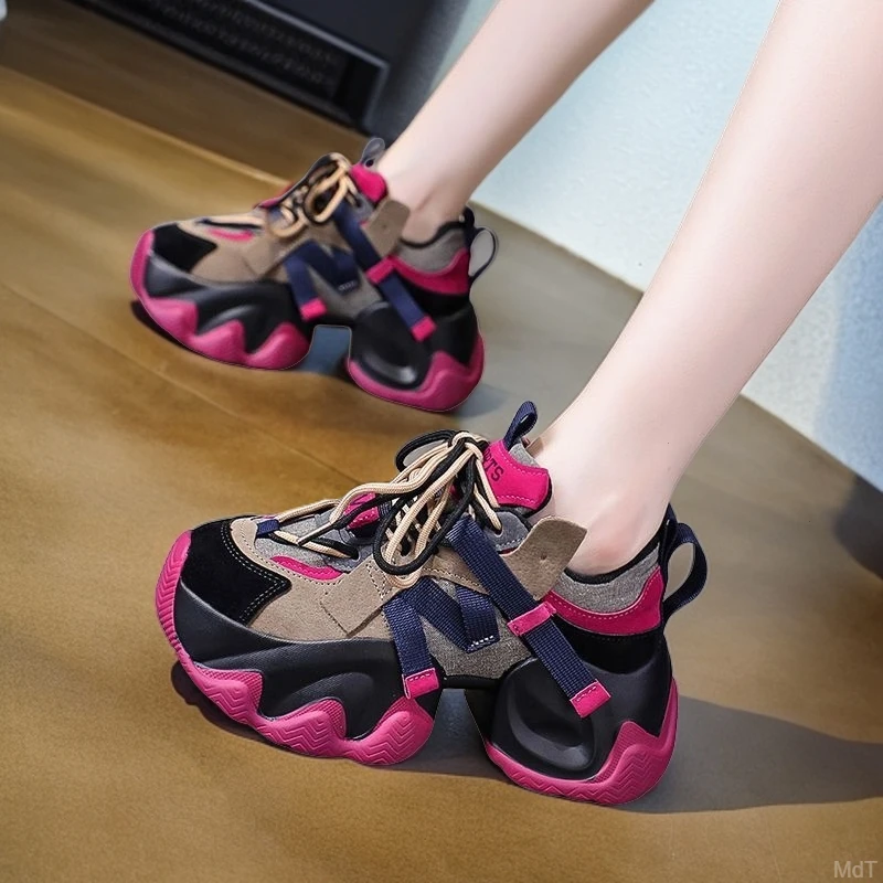 老爹鞋超轻女2024年春秋新款韩版网红显瘦厚底8cm轻便百搭运动鞋