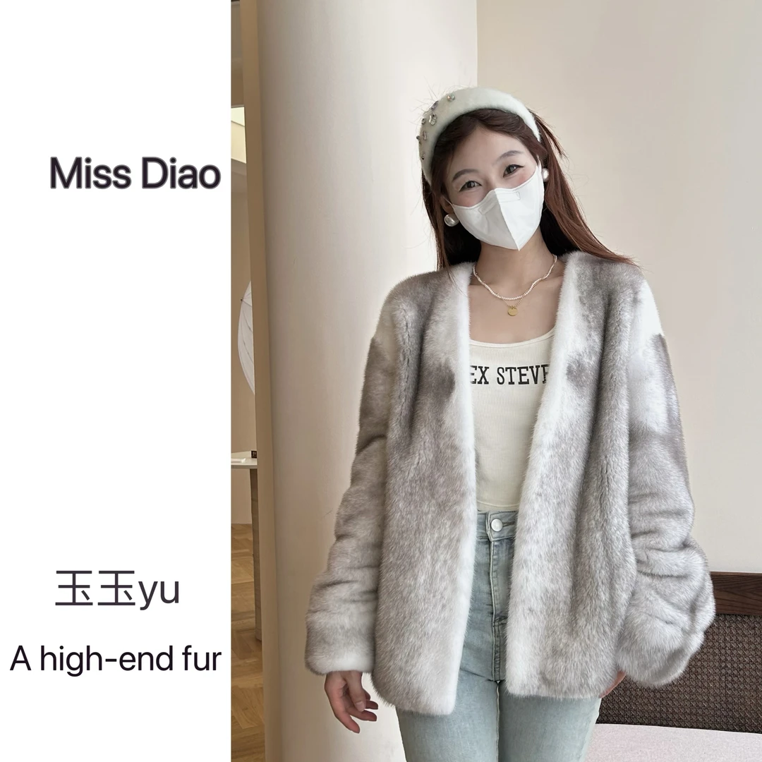 玉玉【小千金】十字貂水貂毛皮草外套整貂皮大衣女