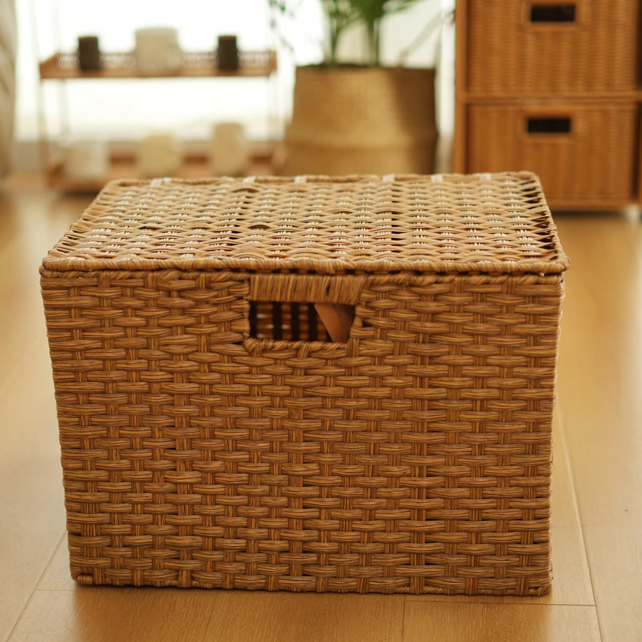 【拍一发二】手工编织大号收纳箱家用储物衣物车载杂物整理收纳盒