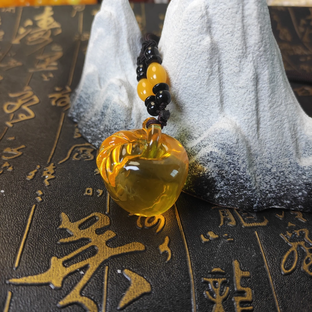 金珀事事苹安果项链毛衣链男女高端饰品