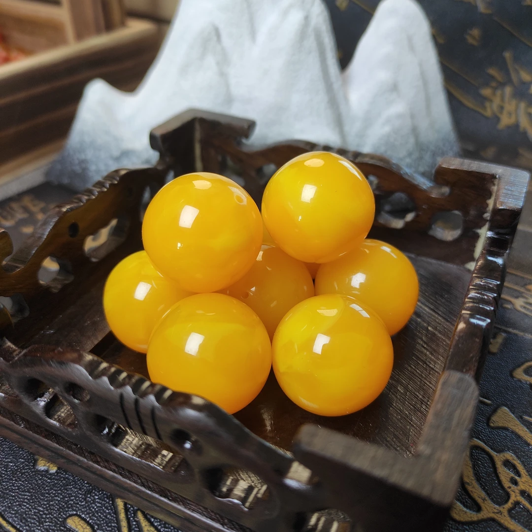 手链 鸡油黄25mm大单珠手串时尚饰品散珠时尚饰品