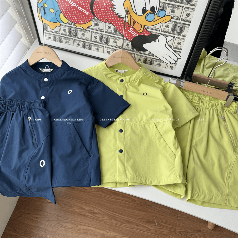 中大童速干套装夏季新款宽松两件套运动休闲男童运动装洋气24219