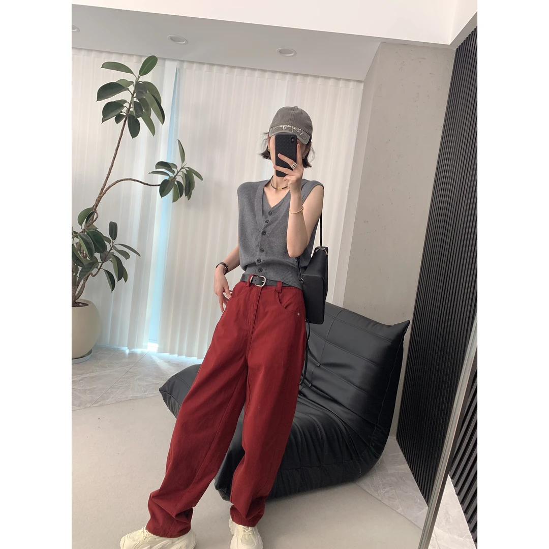 【骆小姐私服】2024早秋新款高级感显瘦无袖坎肩假两件V领马夹上衣