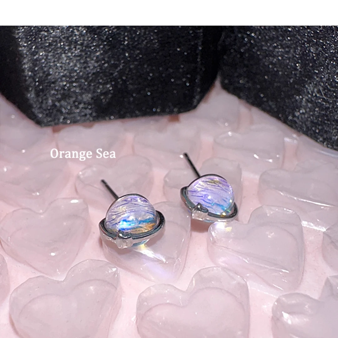 铜合金耳饰 梦幻星球!迷你彩色星星耳钉小众精致百搭耳骨钉耳环女