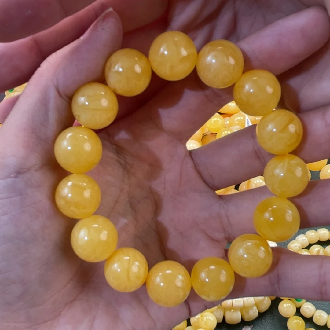 琥珀手链未镶嵌蜜蜡14m焦皮料