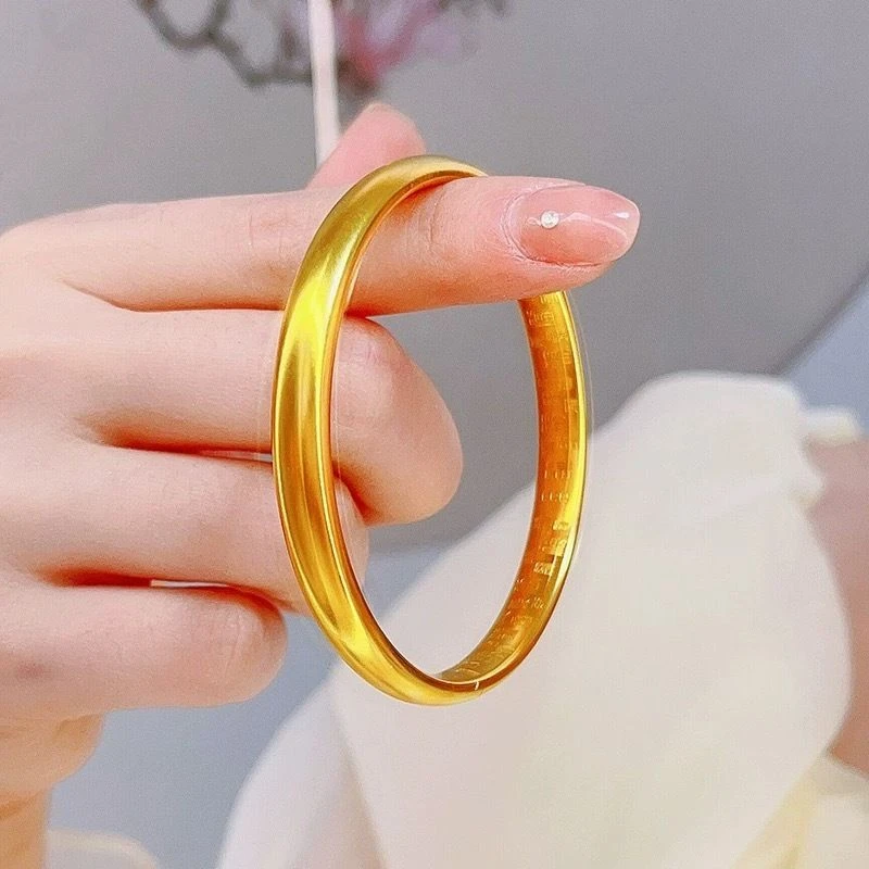 铜合金手镯 ［7N百福］手镯女实心闭口素圈福字精工不掉色轻奢百搭